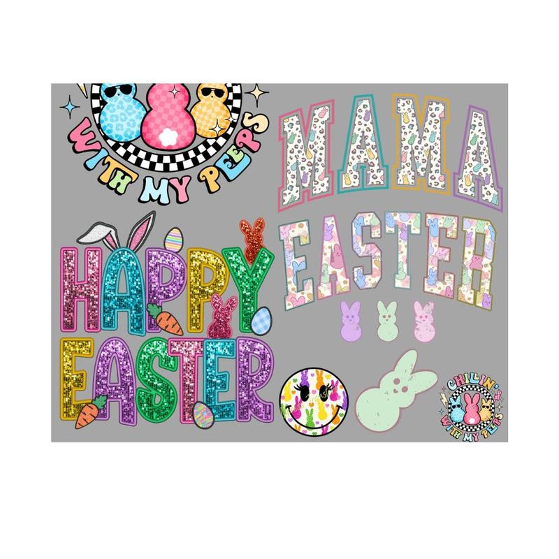 Peeping Easter DTF Transfers Gang Sheet 22” wide x 60” long DIY Direct to Film T Shirt Transfers