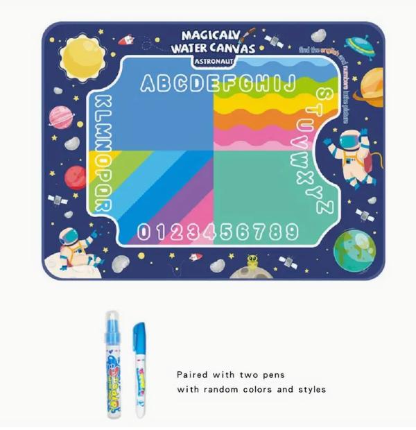 Reusable Magic Doodle Mat and Water Drawing Canvas - Mess-Free Art Painting Play for 3-8 Years, Washable Drawing Board with Alphabet and Numbers, Portable Creative Toy