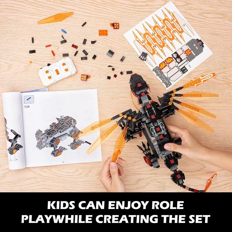 STEM Project Dragon Building Toys (521Pcs), Educational Birthday Gift Idea for Kids Boys Girls 8-12, Remote Control & App Programmable Building Kit