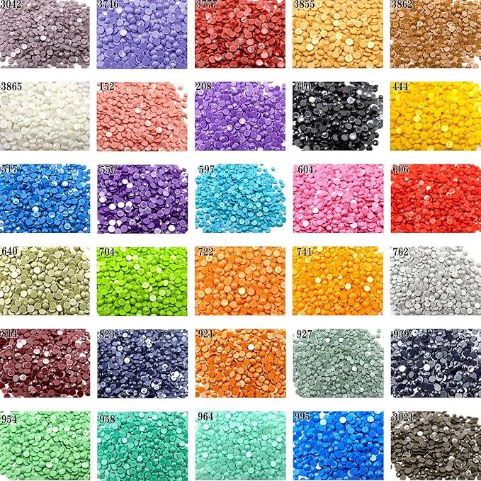 15000 Pieces 30 Color Diamond Art Painting Beads,Flat Bottom Round Resin Rhinestones for Diamond Art Painting Accessories, Round Drills for 5D Diamond Art DIY Craft