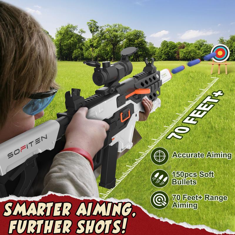 SOFITEN-VIKTOR-TRAP S1- Toy foam blaster with Tactical Vest Kit, Scope. 120 Darts, IR and Flashlight. The Shooting Activity Game for  Age 8+,nerf,Christmas Gift gift ideas.