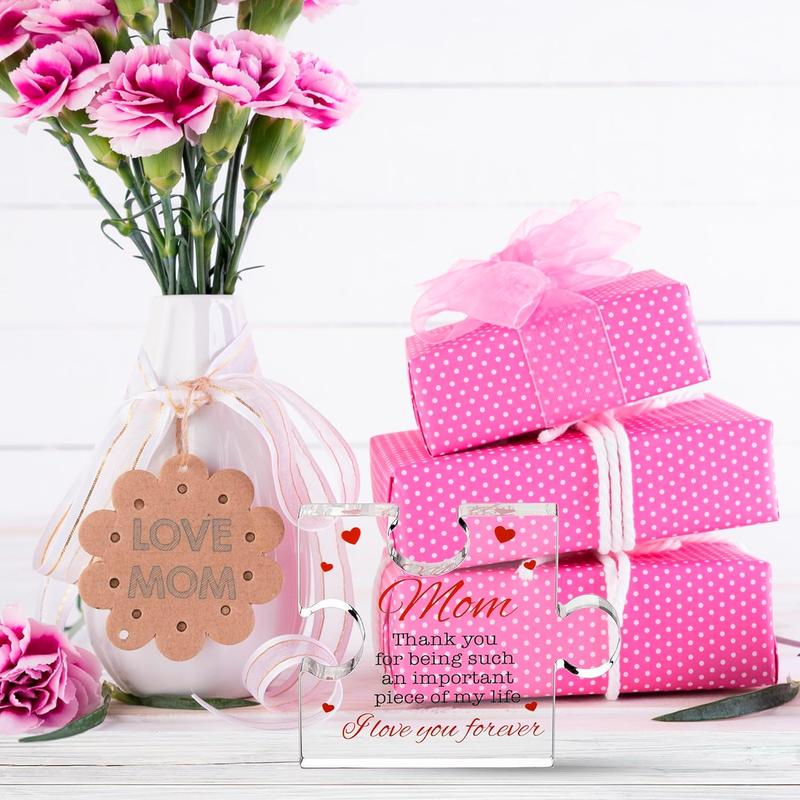 Engraved Acrylic Block Puzzle Mom Present - Gifts for Mom - 4.1 x 3.5 inch