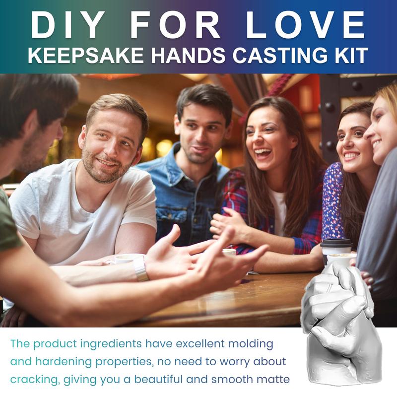 DOWMOO Couples' DIY Hand Mold Kit – Create Custom Holiday Gifts with Hand and Foot Impressions in Plaster for Memorable Keepsakes.