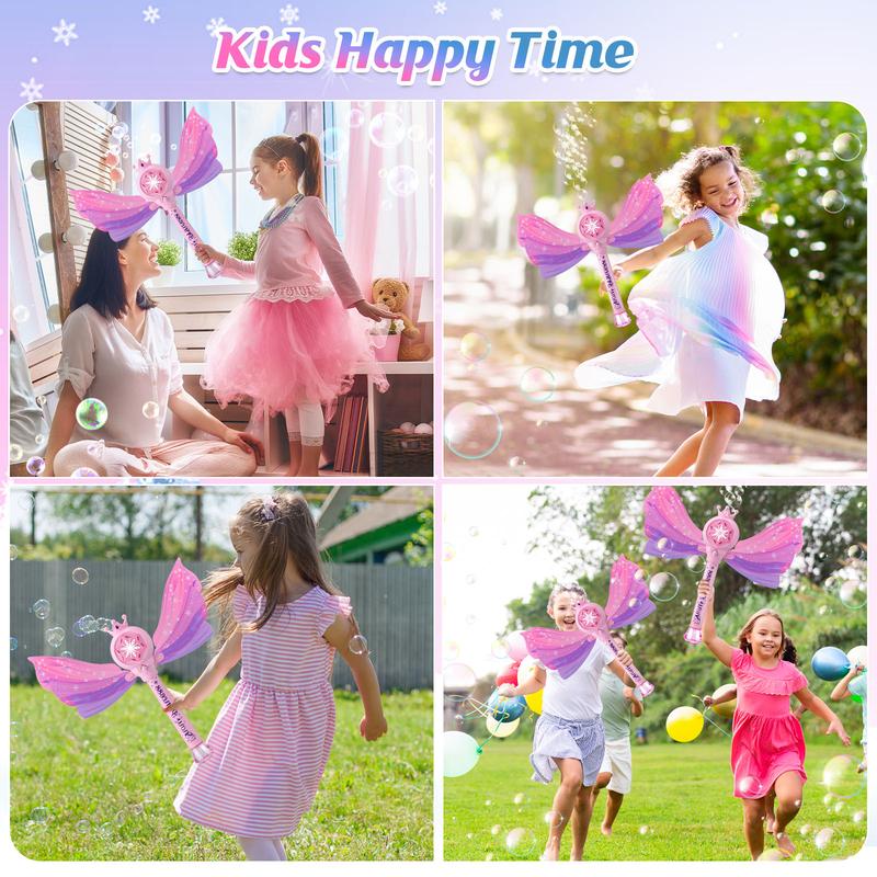 Christmas Bubble Wands for Kids Girls - LED Light & Music Bubble Machine, Outdoor Party Birthday Toys for Toddlers, Gift for Girls