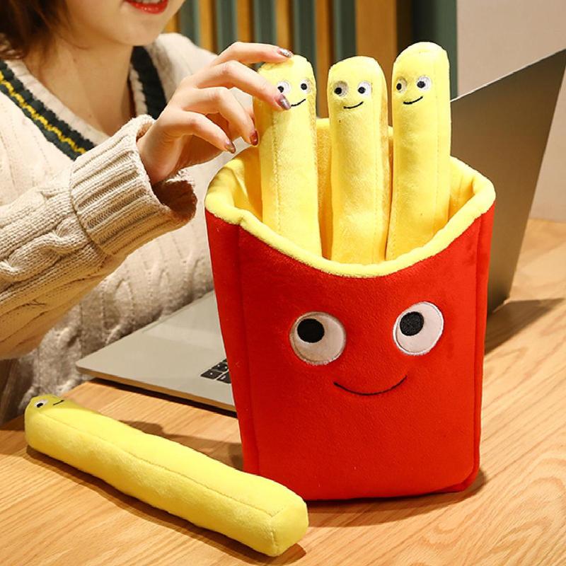 Cozy Corner Decorative Plush Toy, 1 Count Detachable French Fries Anxiety Toy, Interactive Emotional Toy, Stuffed Toys, Summer Birthday Gifts