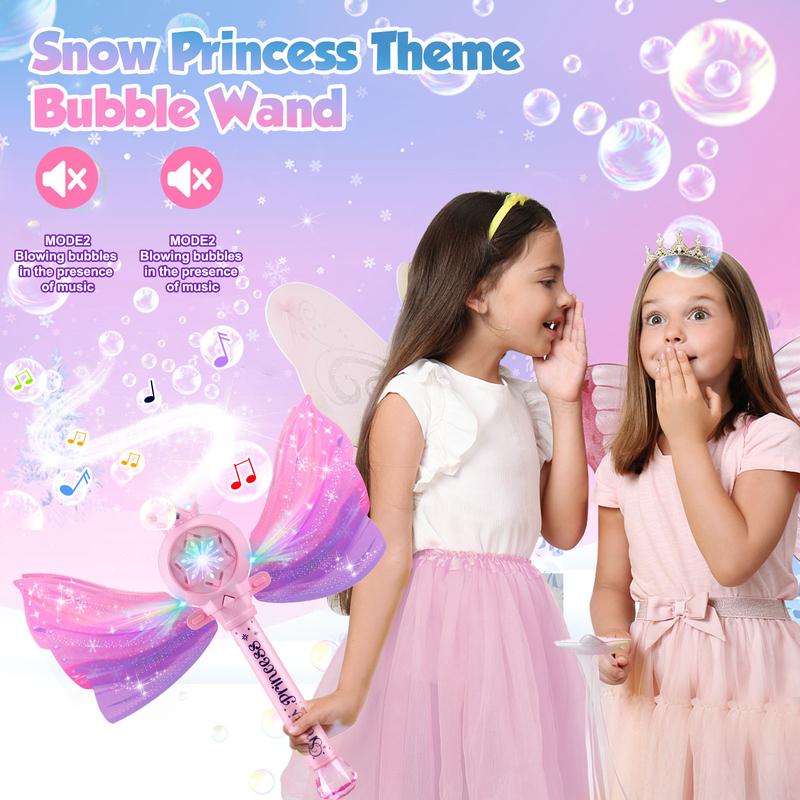 Christmas Bubble Wands for Kids Girls - LED Light & Music Bubble Machine, Outdoor Party Birthday Toys for Toddlers, Gift for Girls