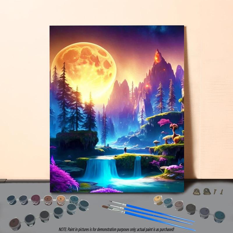 DIY Painting By Numbers Kit, 1 Set Landscape Pattern DIY Oil Painting without Frame, Wall Art Decor for Home Living Room Bedroom