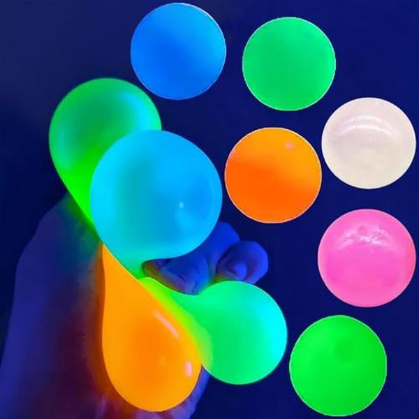 Glorbs - Glorbs Balls, Glorbs Sticky Balls, Sticky Glow Balls for Ceiling & Wall, Lumi Balls Glow in The Dark Glorbs Sticky Fidget Balls, Stocking Stuffer for Kids (12PC)