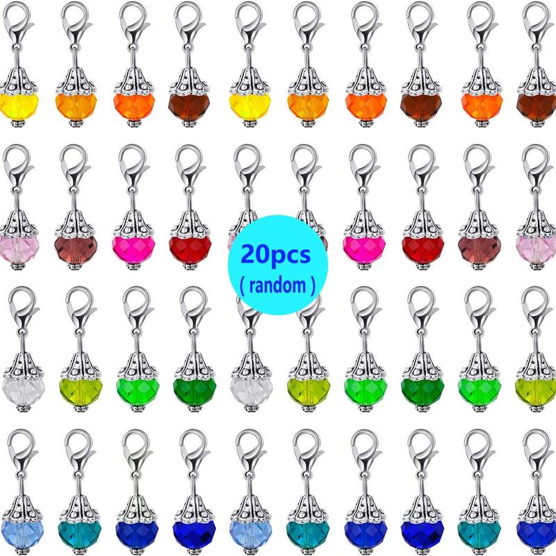 20pcs Random Color Glass Bead Pendants, Creative Handmade Beads, DIY Jewelry Making Accessories For Necklace Earrings