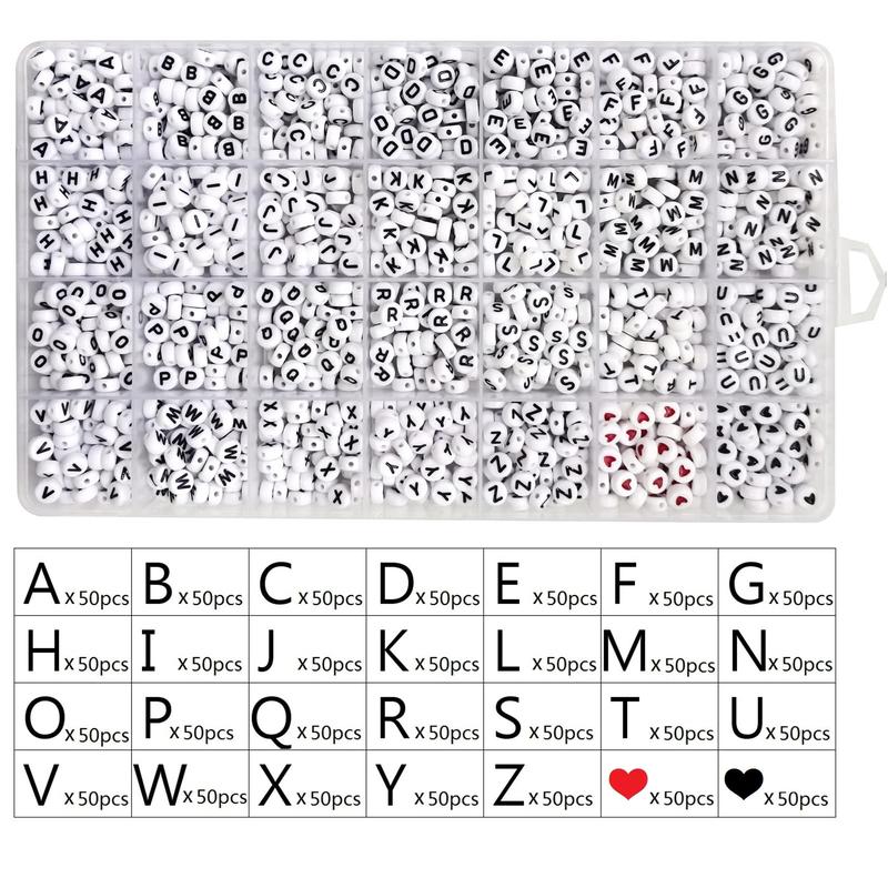 1400pcs set Round Acrylic Alphabet Letter Friendship Bracelet Kit, Creative Handmade Materials For Jewelry Making, DIY Kits for Teens