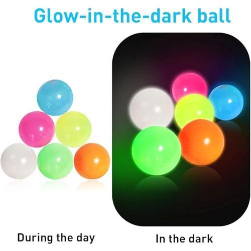 Glorbs - Glorbs Balls, Glorbs Sticky Balls, Sticky Glow Balls for Ceiling & Wall, Lumi Balls Glow in The Dark Glorbs Sticky Fidget Balls, Stocking Stuffer for Kids (12PC)