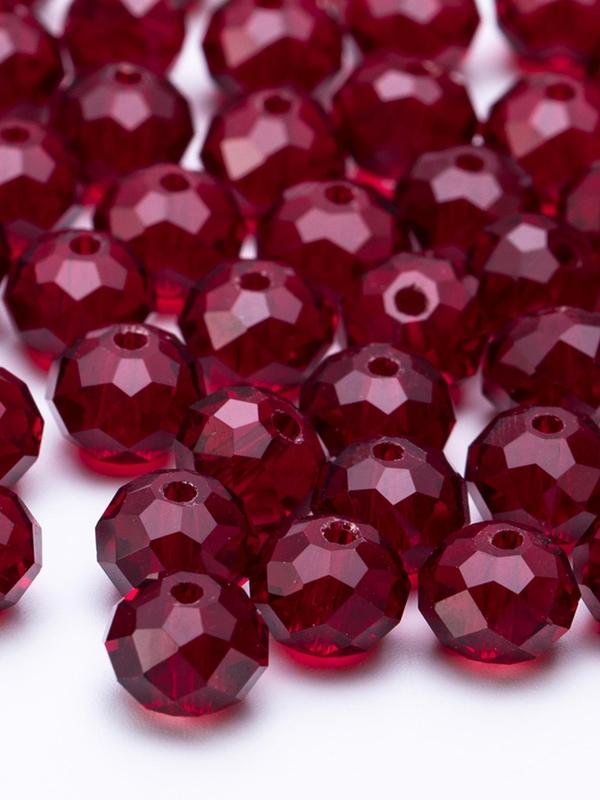 4 6 8mm Red Glass Beads, Faceted Crystal Glass Beads, Fashion Accessories for Handmade DIY Necklace Bracelet Earrings, DIY Jewelry Making Craft Supplies