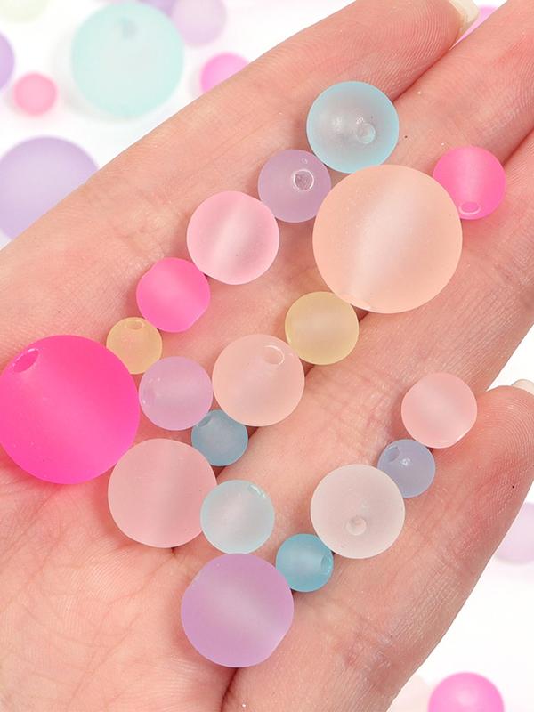 Random Color Matte Bead, Cute Bead for DIY Bracelet Necklace Earrings Mobile Phone Chain, Fashion Accessories for Women & Girls As Anniversary Gift