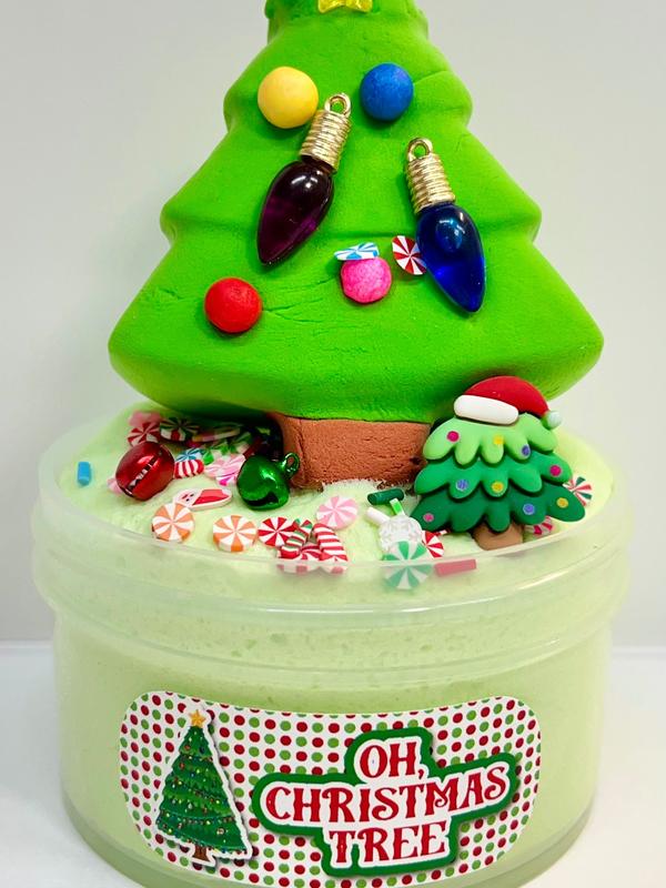 Oh, Christmas Tree DIY Slime with Clay and Add-ins!