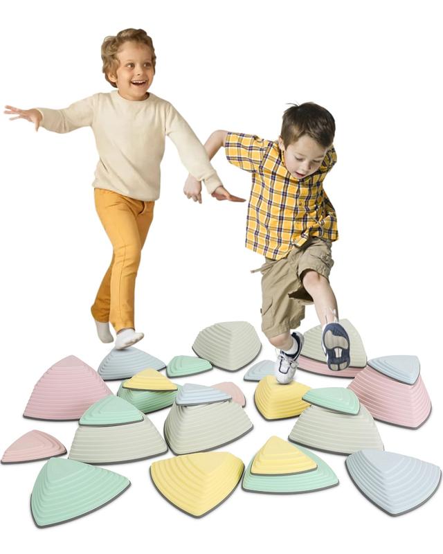 Children's sensory balance training stepping stone in macaroon for coordination and strength Stepping stone with rubber non-slip sides.