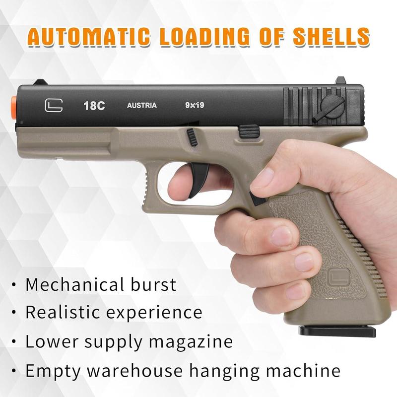 Soft Bullet Gun toy-semi-automatic handgun with shell ejection and auto rebound, gun toy for teen boys