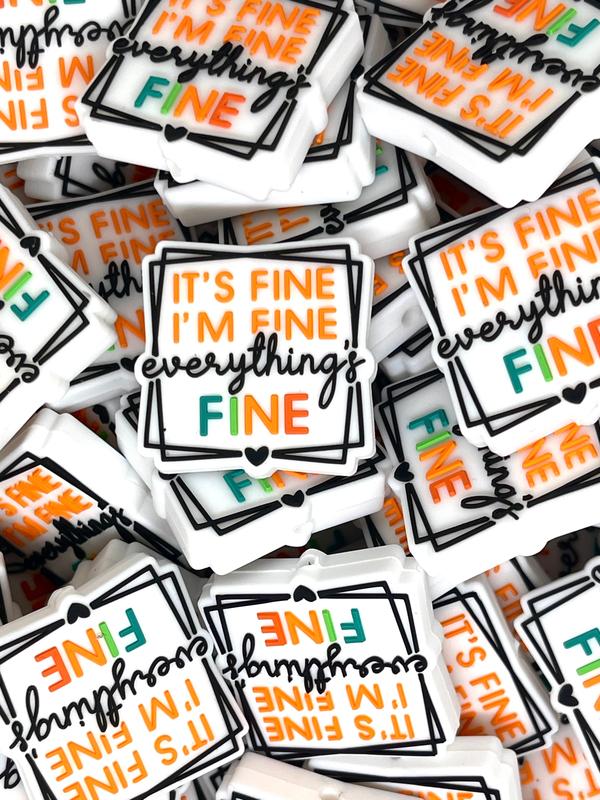 It's Fine, I'm Fine, Everything is Fine Focal Beads | Boss Bead | Colorful Beads | Beads for Pens