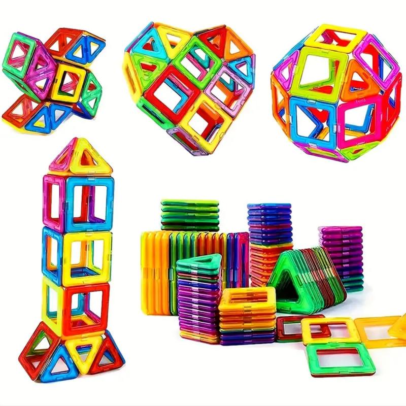 100pcs Magnetic Blocks set, DIY Magnets Toys, Designer Construction Set,Christmas Gift,diamond cut design,Graphics magnetic building magnet  toys magnetic tiles