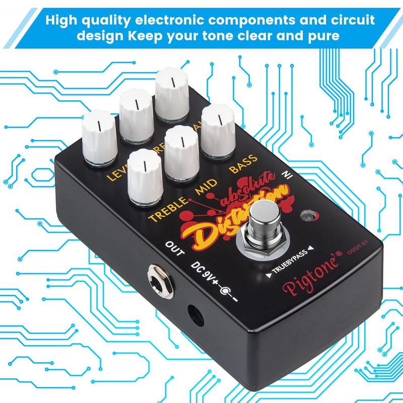 zinc Alloy Overdrive Guitar Effect Pedal Toy, Distortion Guitar Effect Pedal, DC 9V Analog True Bypass, Musical Instruments & Accessories, Stocking Fillers Gift