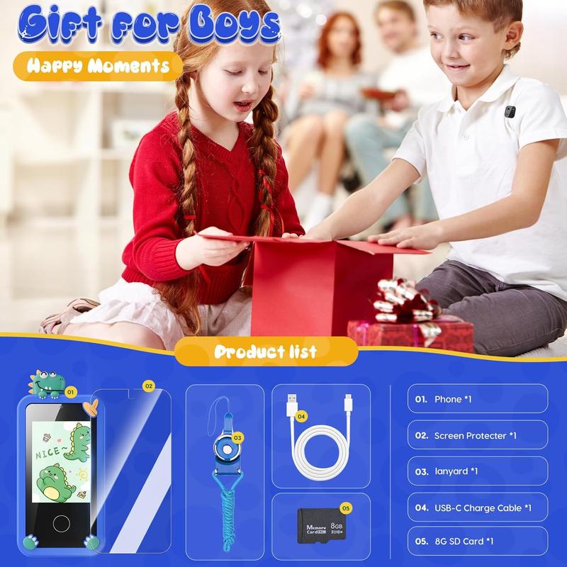 Kids Smart Phone Toys for Boys,Dinosaurs Gift Toys for Boys Ages 3-9 Christmas Birthday Gifts Mini Smart Phone Toys with 2.8