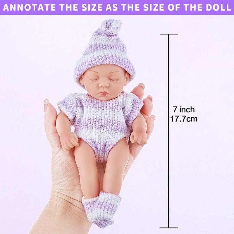 7 Inch Soft Doll with Clothes, 1 Count Cute Soft Doll with Clothing Set, Doll & Doll Clothes Set, Birthday Gift for Kids