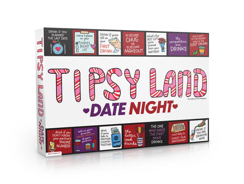 Tipsy Land Date Night Board Game - Fun Adult Drinking Game – Perfect for Couples - Created by Two Women from Texas