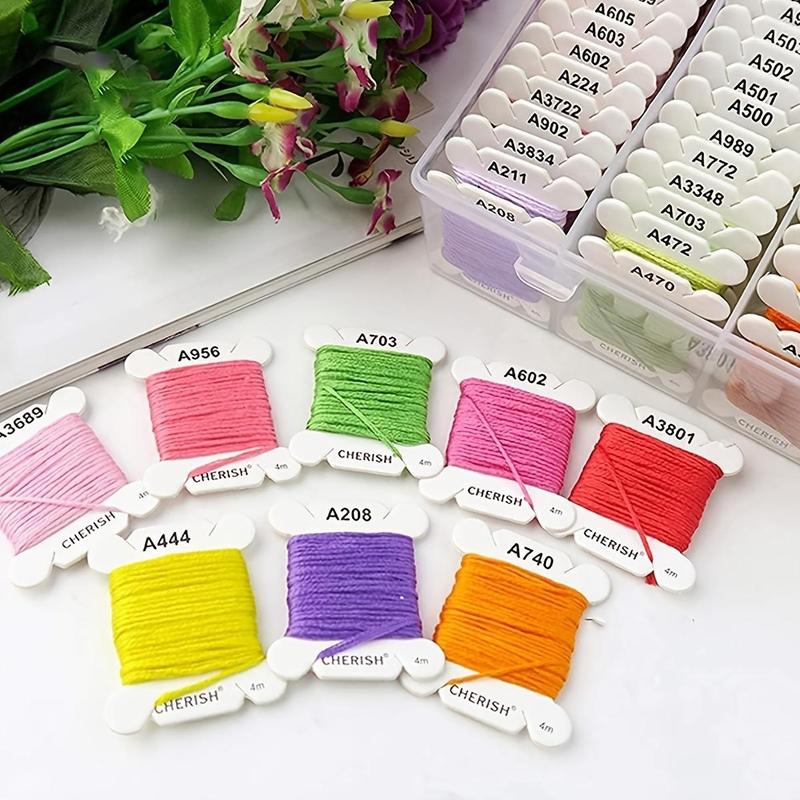 Cross Stitch Embroidery Thread Set, 80pcs box Embroidery Starter Kit, Colorful Embroidery Thread Set, Handmade DIY Craft Cotton Thread