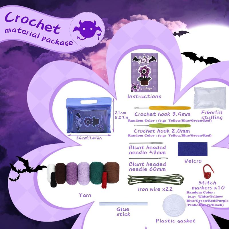 Complete Crochet Starter Kit, 1 Set DIY Crochet Knitting Kit with Instruction, DIY Craft Supplies, DIY Gifts for Friends & Family