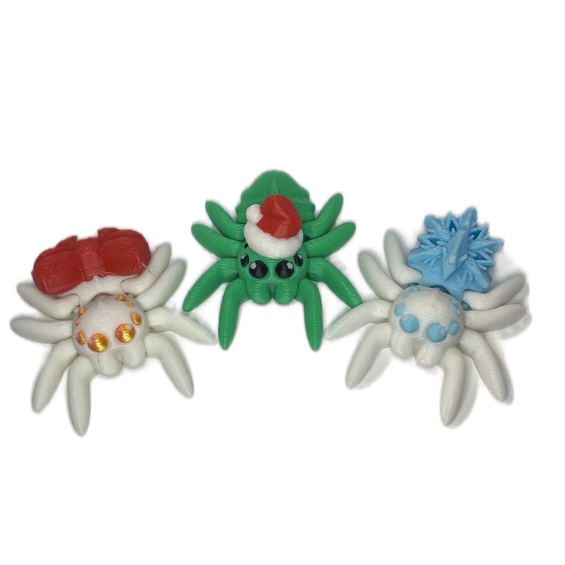 Articulated Mini Spider Pack - Set of 3 Small 3D Printed Figurines