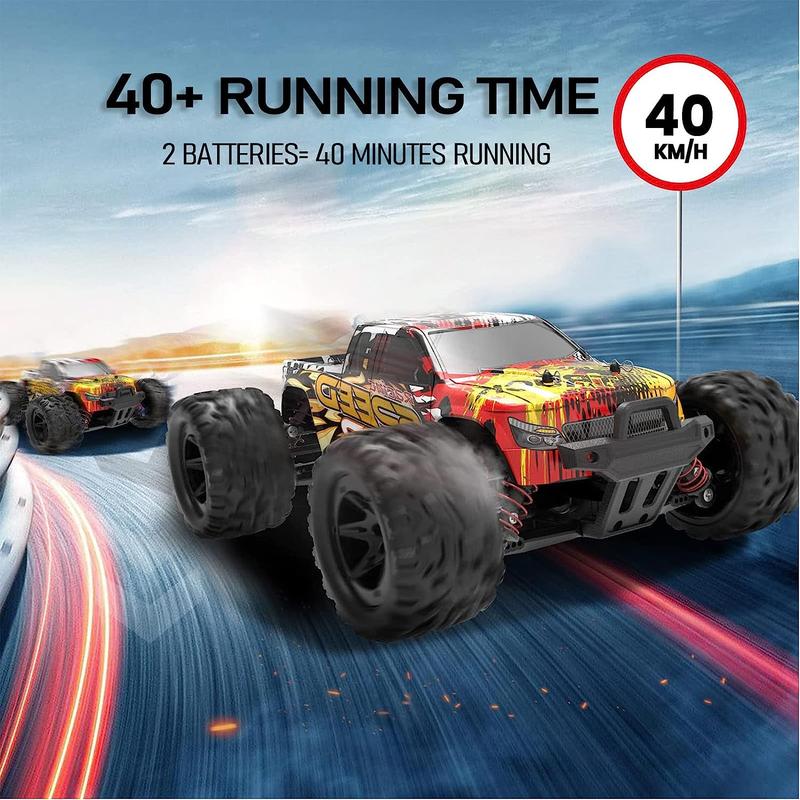 DEERC Cars 9310 High Speed Remote Control Car 30+MPH, 1:16 Scales 4WD Off Road RC Monster Truck,Fast 2.4GHz All Terrains Toy Trucks Gifts,2 Rechargeable Batteries for 40Min Play rc vehicle rc model