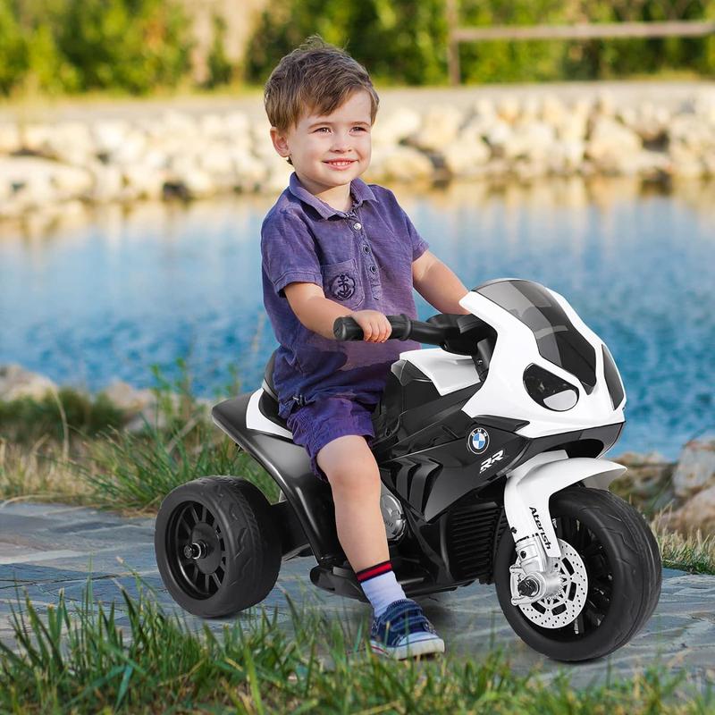 Costzon Kids Ride on Motorcycle w Headlights &Music, Pedal, 6V Battery Powered 3 Wheels Motorcycle Toy for Children Boys & Girls