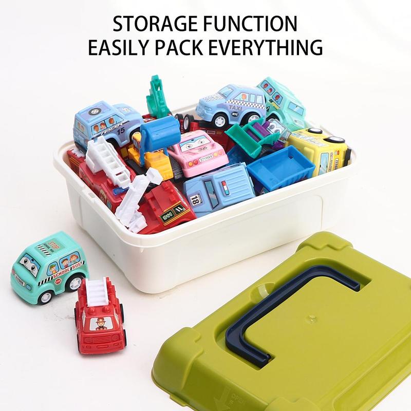 Random Color Mini Car Toy, 6 18pcs Pull Back Car Toy with Storage Box, Model & Toy Vehicles for Boys & Girls, Birthday Gift