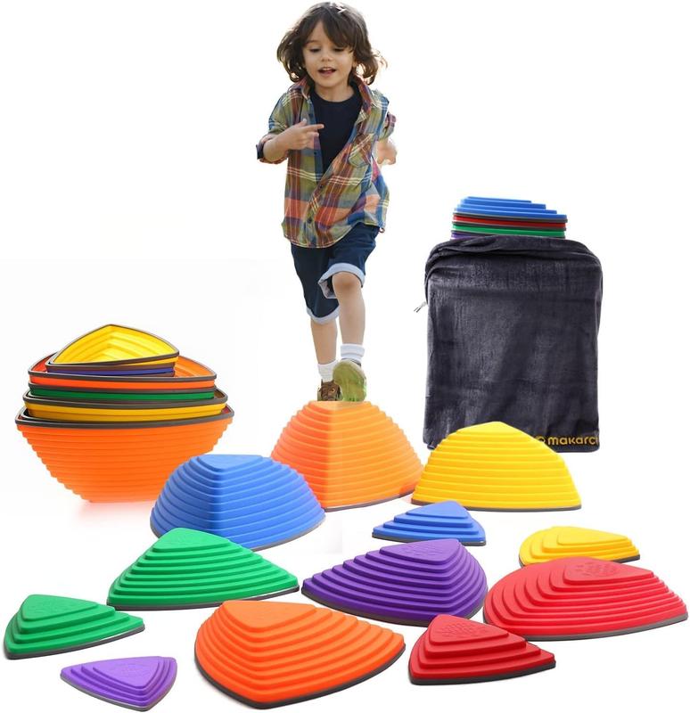 Children's sensory balance training stepping stone in macaroon for coordination and strength Stepping stone with rubber non-slip sides.