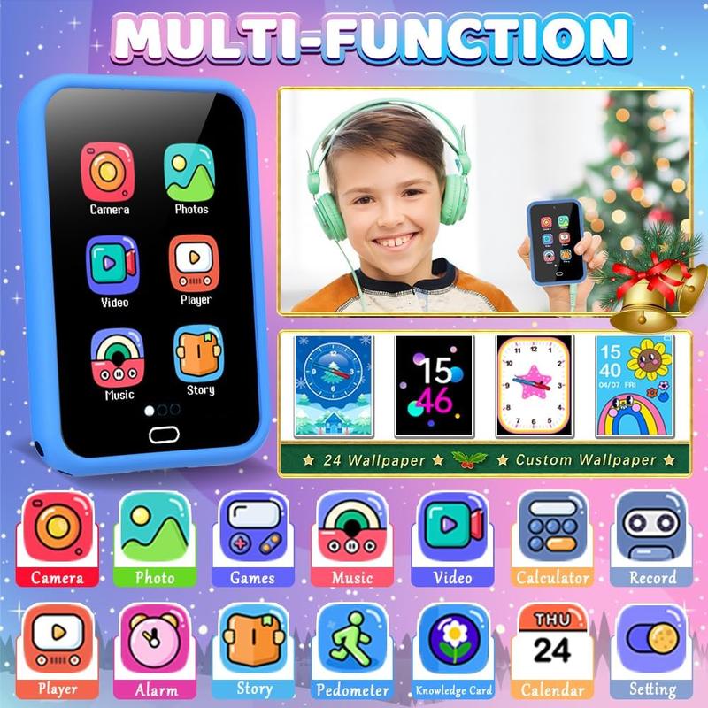 Unicorn Kid Toy Smart Phone for Boy Girl Age 3 4 5 6 7 8 with Dual Camera 28 Puzzle Game 8G TF Card Music Video Play Audible Story Knowledge Card Toddler...