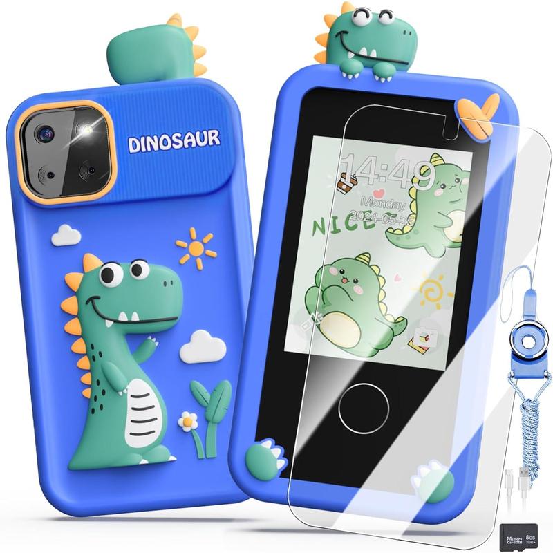 Kids Smart Phone Toys for Boys,Dinosaurs Gift Toys for Boys Ages 3-9 Christmas Birthday Gifts Mini Smart Phone Toys with 2.8