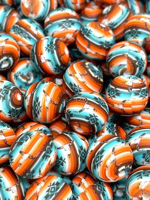 Free Spirit Printed Silicone Beads | Colorful Beads | Western Beads | Farm Beads | Beaded Pen