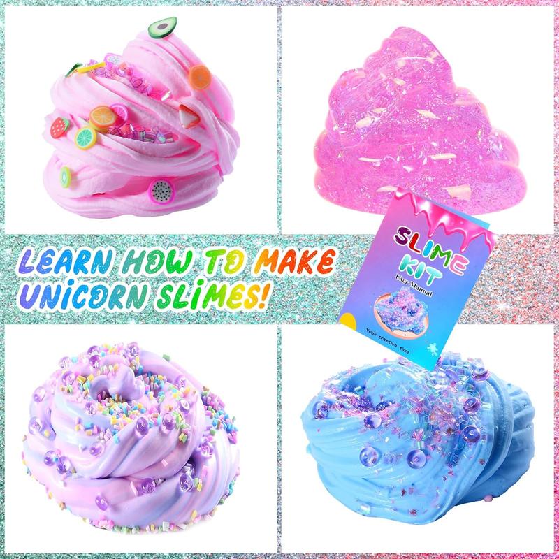 Slime Kit Confetti Slime, Glimmer Crunchy Slime, Foam Slime, Jelly Cubes Slime, Stress Relief Toys, Party Favors for Kids