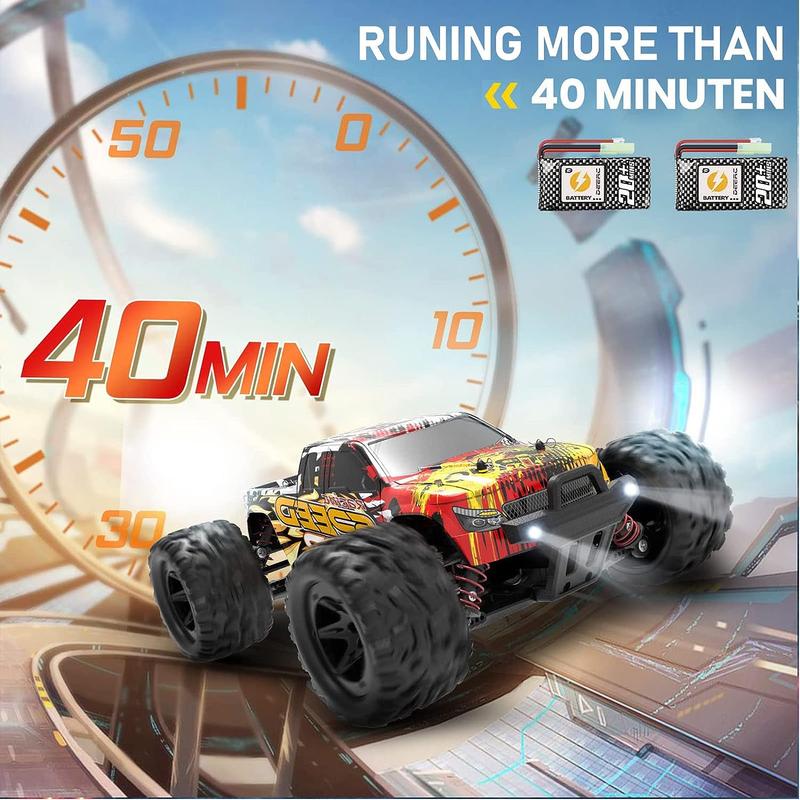 DEERC Cars 9310 High Speed Remote Control Car 30+MPH, 1:16 Scales 4WD Off Road RC Monster Truck,Fast 2.4GHz All Terrains Toy Trucks Gifts,2 Rechargeable Batteries for 40Min Play rc vehicle rc model