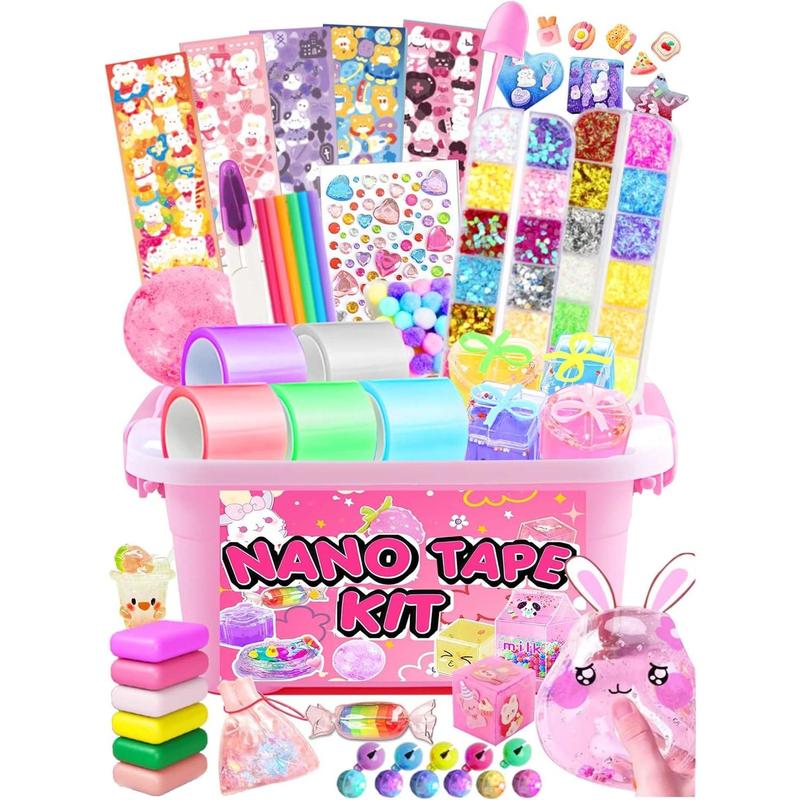 ZiZa Nano Tape Bubble Kit for Kids with Pink Box, Nano Tape Squishy Maker Kit, Nano Bubble Tape Kit, Nano Tape Bubbles