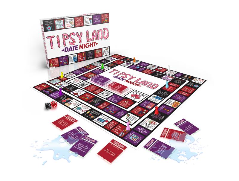 Tipsy Land Date Night Board Game - Fun Adult Drinking Game – Perfect for Couples - Created by Two Women from Texas