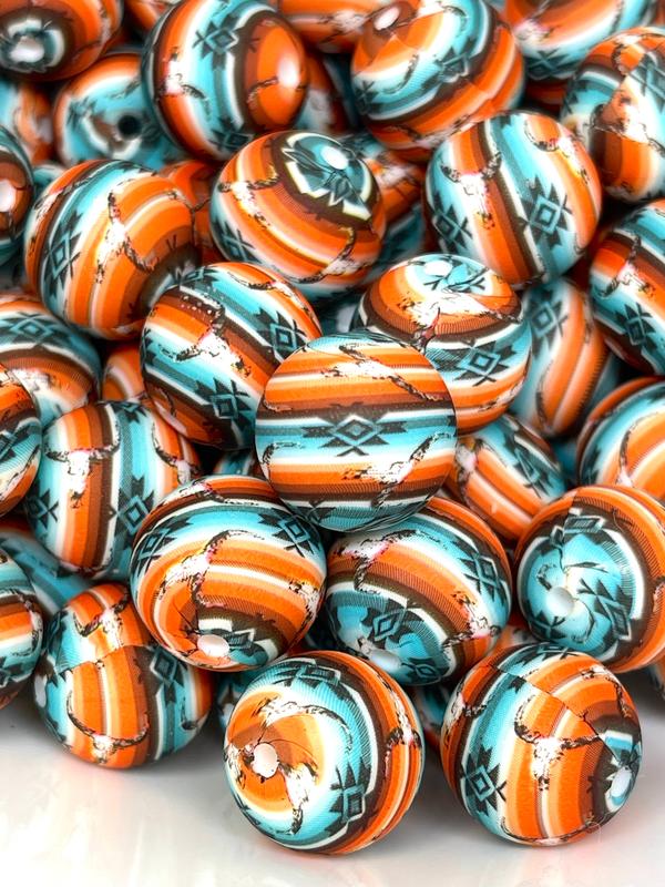 Free Spirit Printed Silicone Beads | Colorful Beads | Western Beads | Farm Beads | Beaded Pen