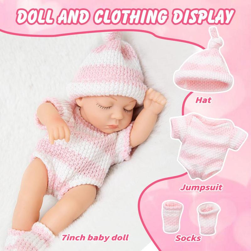 7 Inch Soft Doll with Clothes, 1 Count Cute Soft Doll with Clothing Set, Doll & Doll Clothes Set, Birthday Gift for Kids