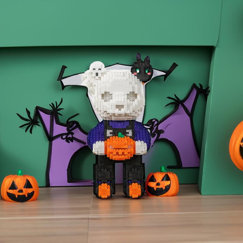 Halloween Skeleton Bear-Multi color compressed link small building block series