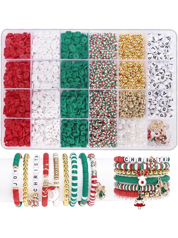 Christmas Themed Beaded Making Kit, Christmas Bead Diy Pendant, Diy Jewelry Making Supplies for Bracelet Necklace Craft