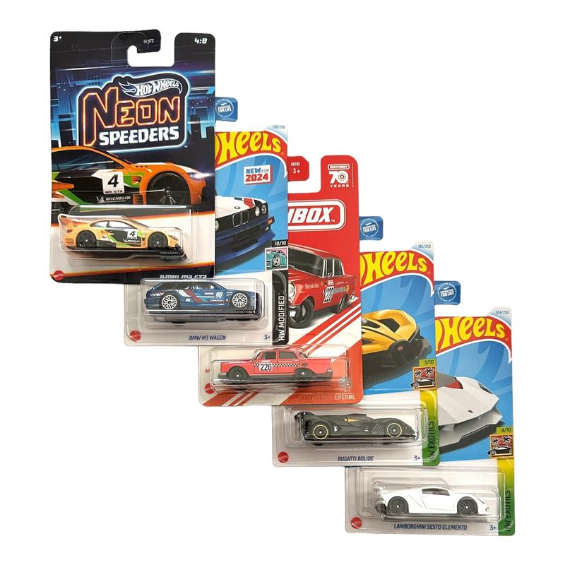 Hot Wheels Import Basic Assortment Diecast Model Cars - Mercedes-Benz, Aston Martin, Audi, Volvo, Mini, Lamborghini, McLaren, Alfa Romeo, BMW, LBWK