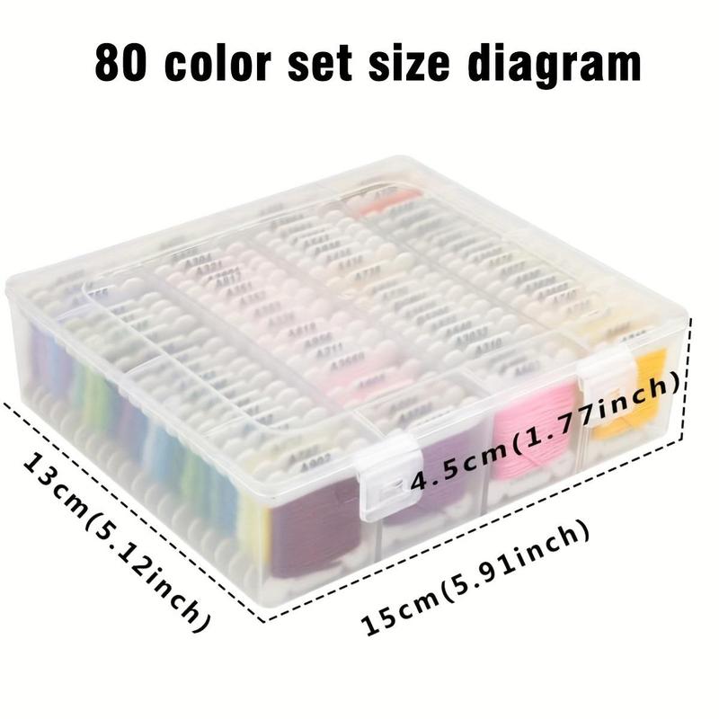 Cross Stitch Embroidery Thread Set, 80pcs box Embroidery Starter Kit, Colorful Embroidery Thread Set, Handmade DIY Craft Cotton Thread