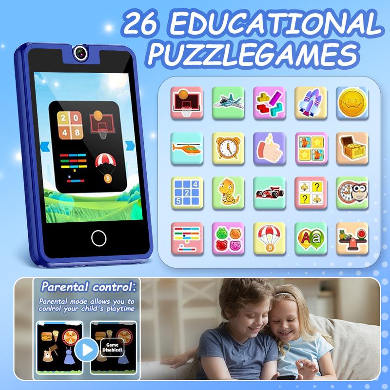 Dekala X39 Kids Phone Toys Age 3-12, 180° Rotatable Camera, Music Player, 2.8