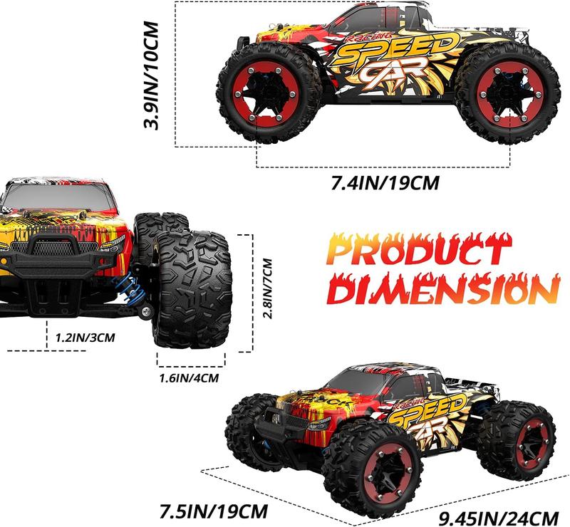 DEERC Cars 9310 High Speed Remote Control Car 30+MPH, 1:16 Scales 4WD Off Road RC Monster Truck,Fast 2.4GHz All Terrains Toy Trucks Gifts,2 Rechargeable Batteries for 40Min Play rc vehicle rc model