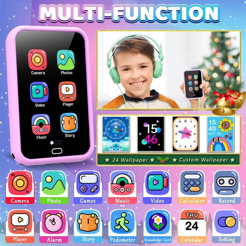 Unicorn Kid Toy Smart Phone for Boy Girl Age 3 4 5 6 7 8 with Dual Camera 28 Puzzle Game 8G TF Card Music Video Play Audible Story Knowledge Card Toddler...