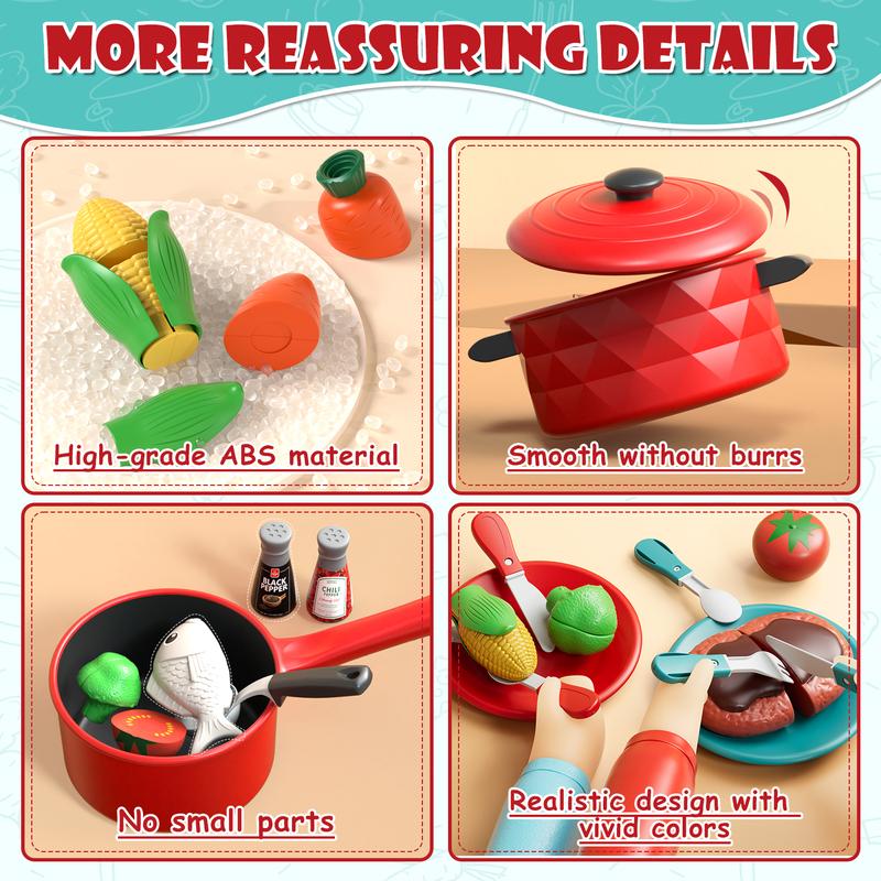 Lehoo Castle Play Kitchen Accessories for kids, Play Food Sets for Kids，Kitchen Playset with Pots and Pans Set，Preschool Learning Education Toys，Kitchen Playset，Pretend Cooking Play playfood play pretend coc in